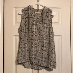 Shirt with Lace Up Tie Neck Area